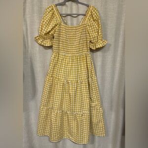 Puff sleeve gingham cottagecore dress size large